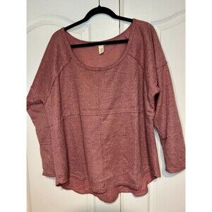 Indigo Thread Co. Sweatshirt Top Dark Pink Round Neck Long Sleeve Boho Soft XL